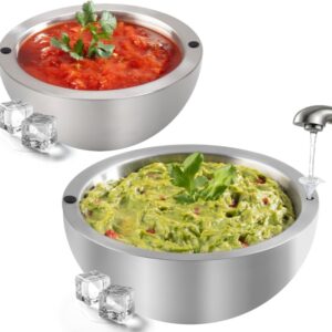 Dip Chiller Bowl, Double Wall Insulated Stainless Steel Cold Serving Bowl, Guacamole Keeper