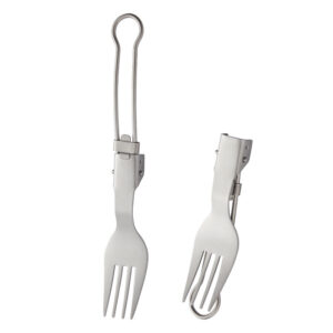 Outdoor pure titanium folding spoon, fork, spork, and chopsticks set; portable camping titanium cutlery set